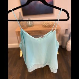 Charlotte Russe crop tank top size XL light blue